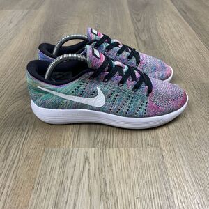 Nike Womens 9 Green Lunarepic Flyknit Running Lace Up Low Top 843765-004